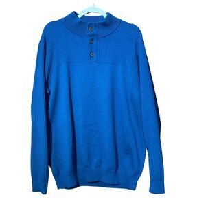 Duluth Trading Co. Merino Wool Blend Pullover Blue Sweater Men's Size Large